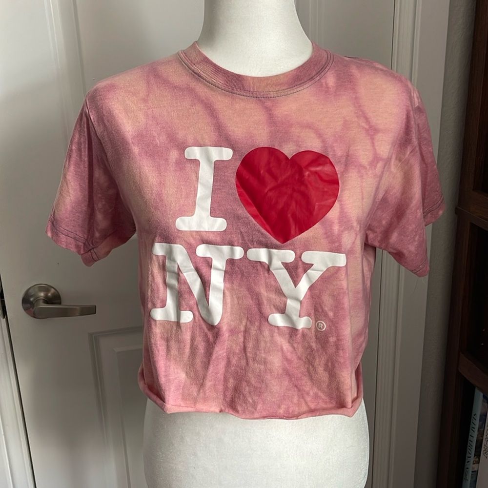 I love new york tie dye cropped tee